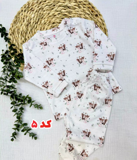 ست راحتی کودکانه با طرح حیوانات نخ پنبه نوزادی بچگانه آیکیدو مدل سنجاب