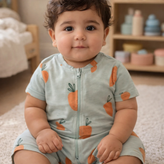 رامپر بچه گانه وارداتی برند H&M طرح هویج کد 4257