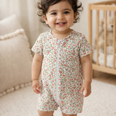 رامپر بچه گانه وارداتی برند H&M طرح گل رنگی کد ۴۲۶۲