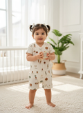 رامپر بچه گانه وارداتی برند H&M طرح سبزیجات کد ۴۲۶۳